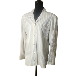 Vintage Ernst Strauss Striped Button-Up Blazer, Size 14